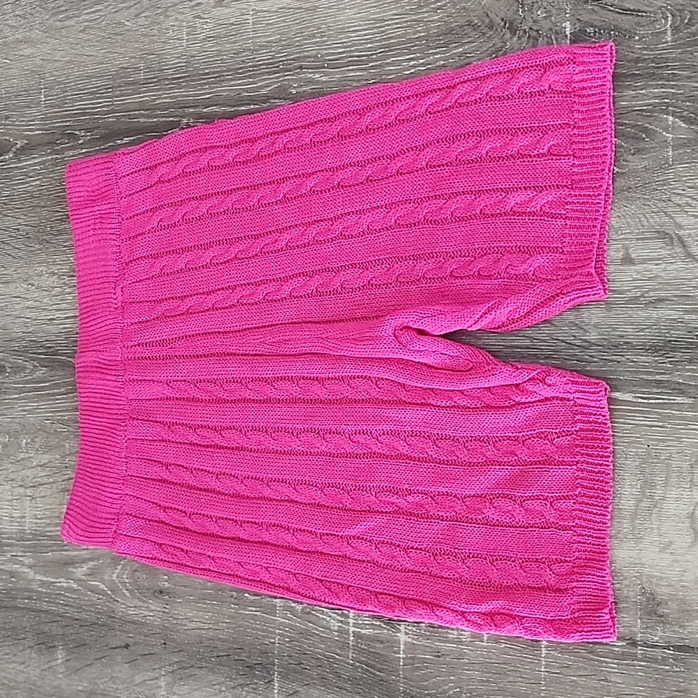 DAY & NIGHT Cable Knit Biker Shorts Barbie Pink Medium